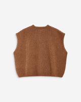 Cardigan loose sans manches col rond camel Addison