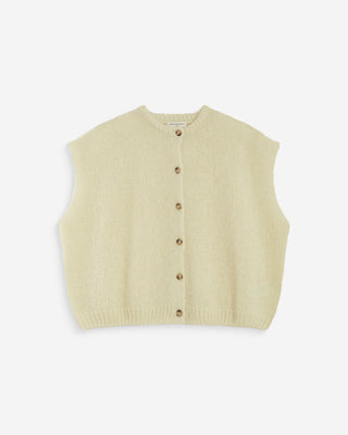 Cárdigan sin mangas cuello redondo vanille Addison