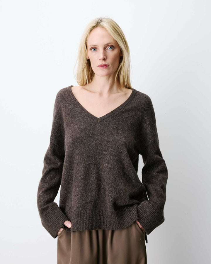 Jersey de punto lurex chocolat Salvador