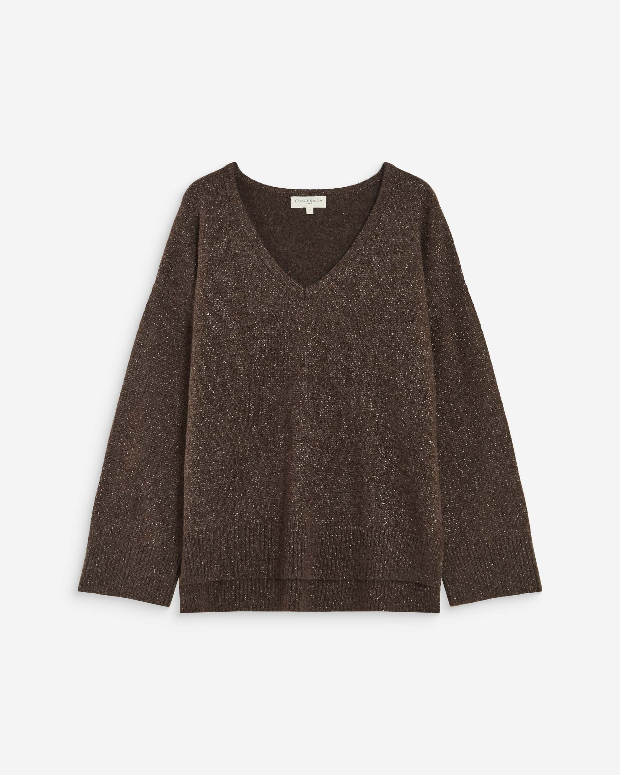 Jersey de punto lurex chocolat Salvador