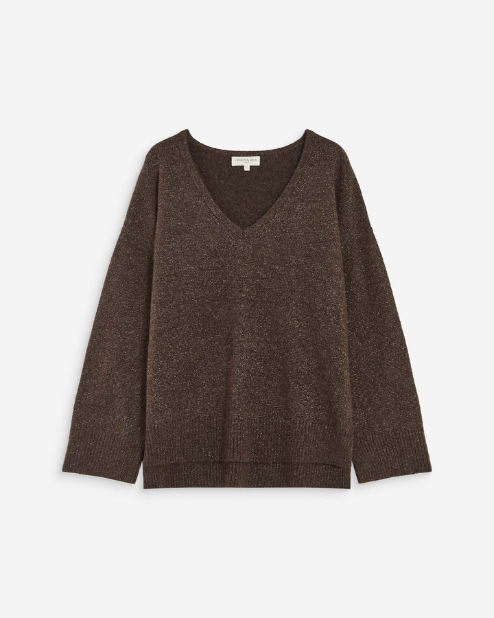 Jersey de punto lurex chocolat Salvador