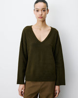 V-neck knit sweater kaki Salvador