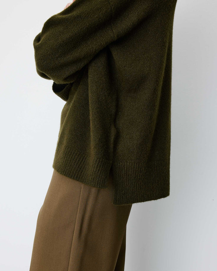 V-neck knit sweater kaki Salvador