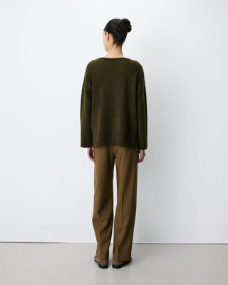 V-neck knit sweater kaki Salvador