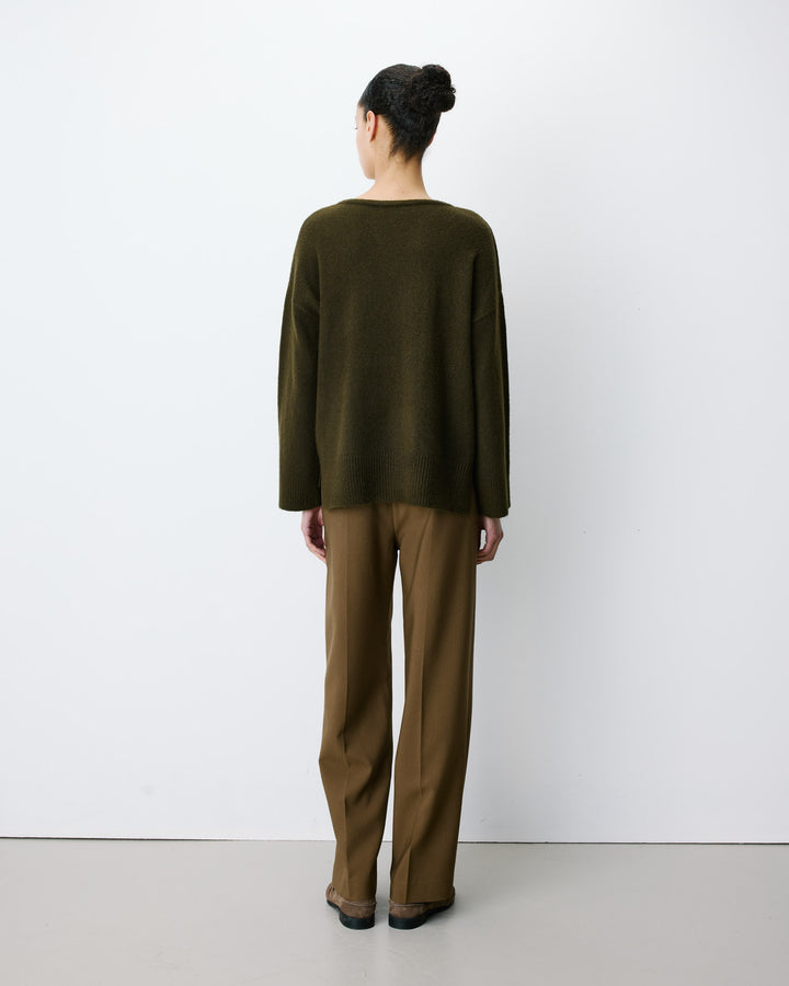 V-neck knit sweater kaki Salvador