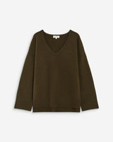 V-neck knit sweater kaki Salvador
