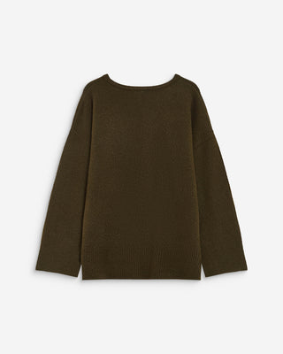 V-neck knit sweater kaki Salvador