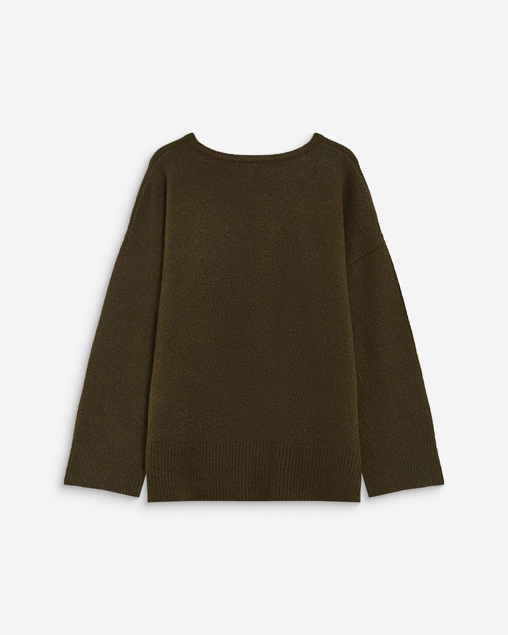 V-neck knit sweater kaki Salvador