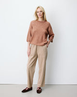 3/4-sleeve crew-neck sweater coffee Asher