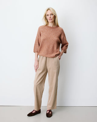 3/4-sleeve crew-neck sweater coffee Asher