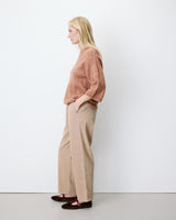 3/4-sleeve crew-neck sweater coffee Asher