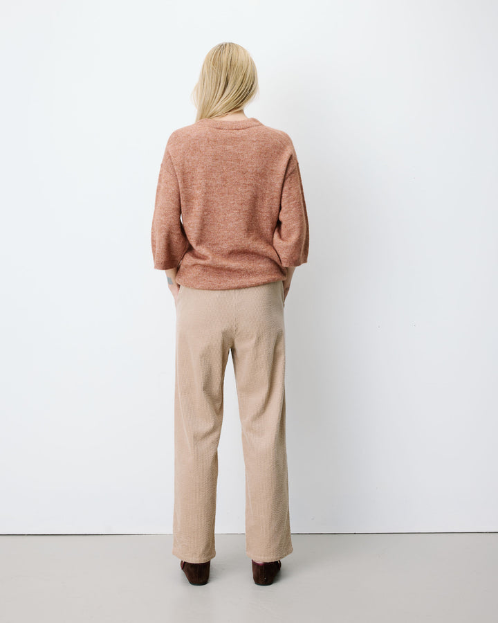 3/4-sleeve crew-neck sweater coffee Asher