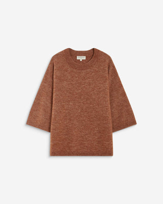 3/4-sleeve crew-neck sweater coffee Asher