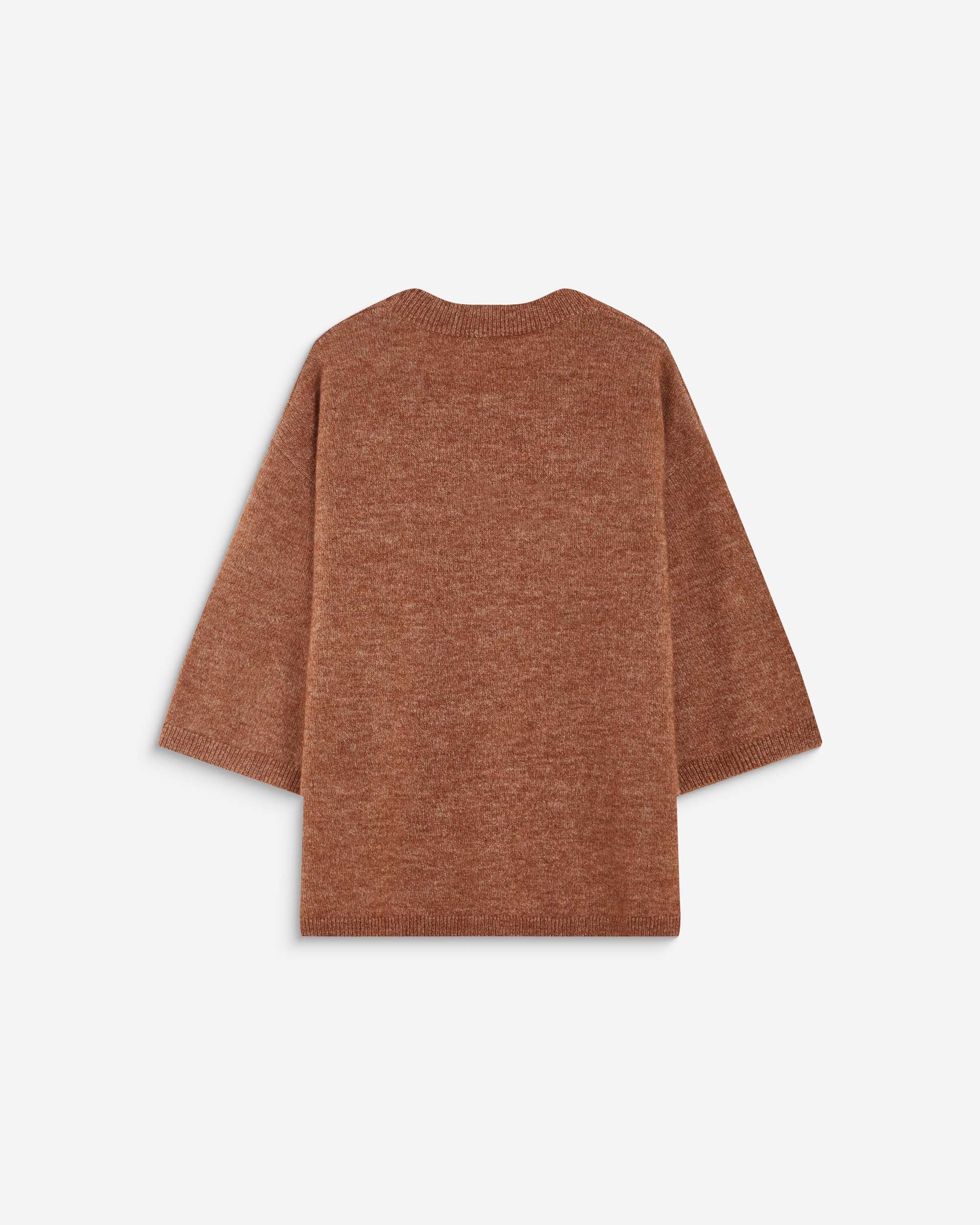 3/4-sleeve crew-neck sweater coffee Asher