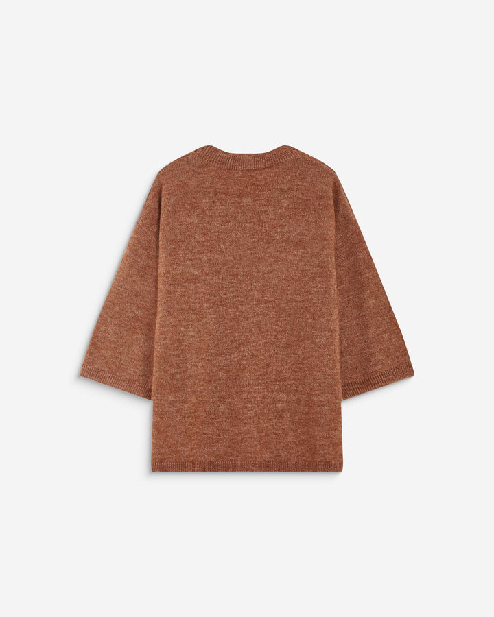 3/4-sleeve crew-neck sweater coffee Asher