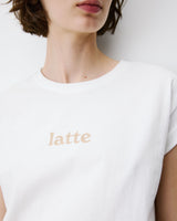 T-shirt en coton manches courtes à inscription ivoire Atlas