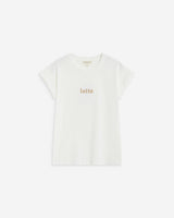 T-shirt en coton manches courtes à inscription ivoire Atlas