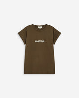 T-shirt en coton manches courtes à inscription kaki Atlas