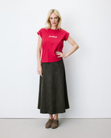 Camiseta de algodón con texto rouge Atlas