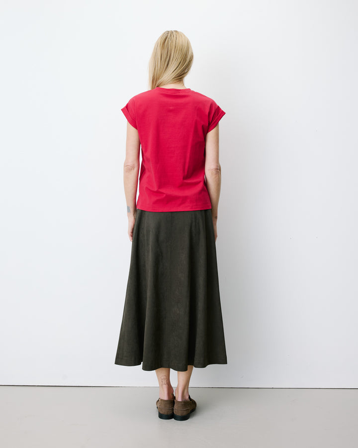 Camiseta de algodón con texto rouge Atlas