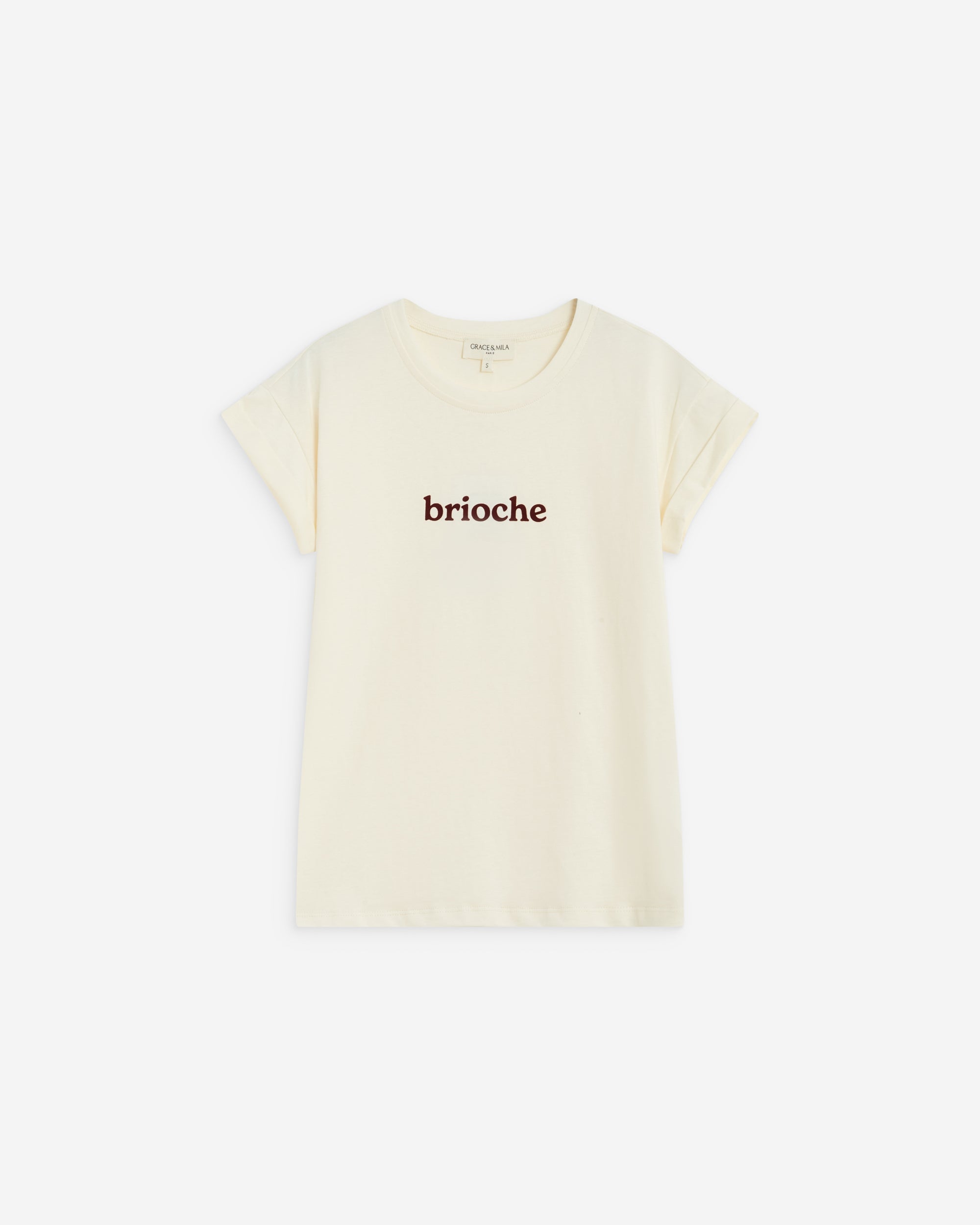 T-shirt en coton manches courtes à inscription sable Atlas