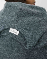 Pull droit col rond à inscription brodée anthracite Aubin