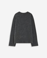 Pull droit col rond à inscription brodée anthracite Aubin