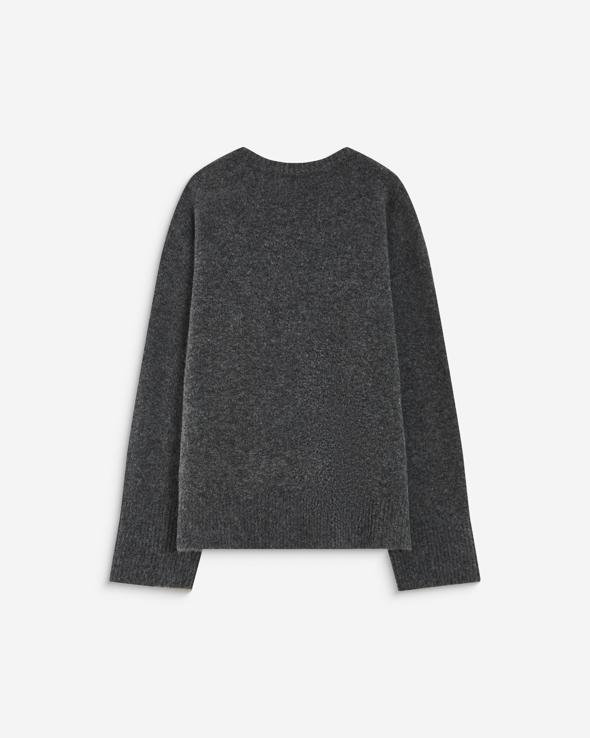 Pull droit col rond à inscription brodée anthracite Aubin