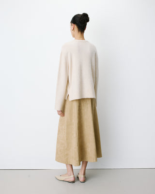 Pull droit col rond à inscription brodée sable Aubin