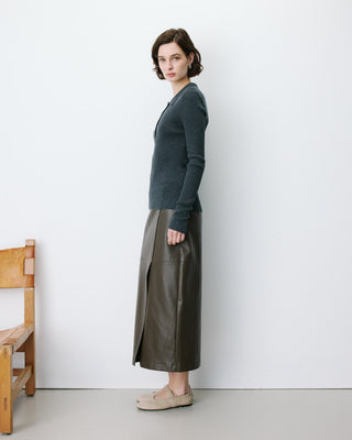 Knit polo-neck sweater anthracite Angelo