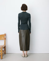 Knit polo-neck sweater anthracite Angelo