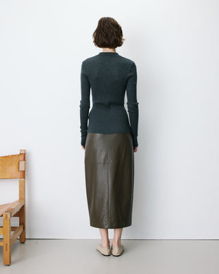 Knit polo-neck sweater anthracite Angelo