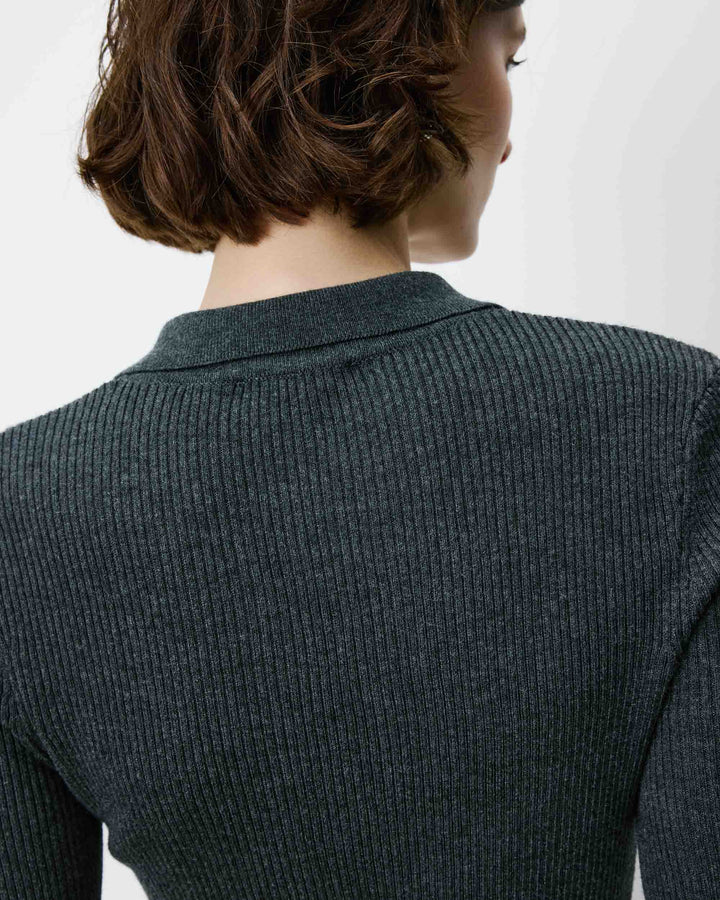 Knit polo-neck sweater anthracite Angelo