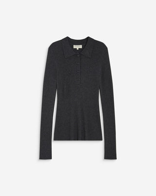 Knit polo-neck sweater anthracite Angelo