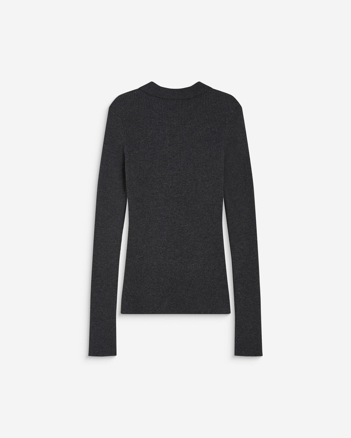 Knit polo-neck sweater anthracite Angelo