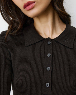 Jersey de punto cuello polo chocolat Angelo