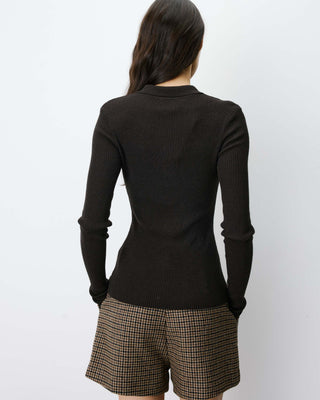 Jersey de punto cuello polo chocolat Angelo