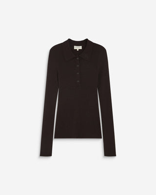 Jersey de punto cuello polo chocolat Angelo