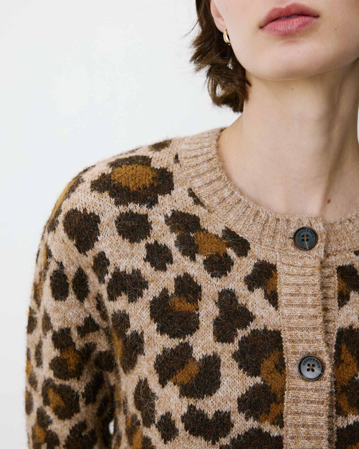 Cárdigan cuello redondo estampado leo Agnes