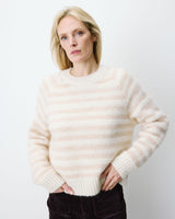 Pull à rayures en alpaga et laine mélangée beige Aimond