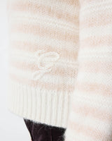 Pull à rayures en alpaga et laine mélangée beige Aimond