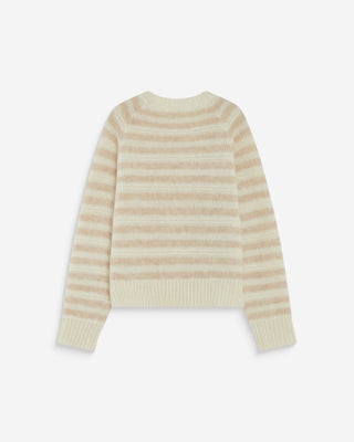Pull à rayures en alpaga et laine mélangée beige Aimond