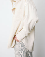 Chemise oversize en velours côtelé ecru Ange