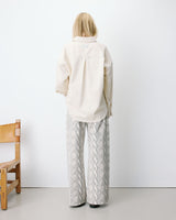 Chemise oversize en velours côtelé ecru Ange