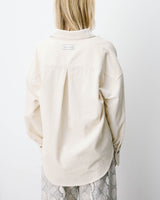 Chemise oversize en velours côtelé ecru Ange