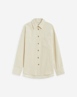 Chemise oversize en velours côtelé ecru Ange