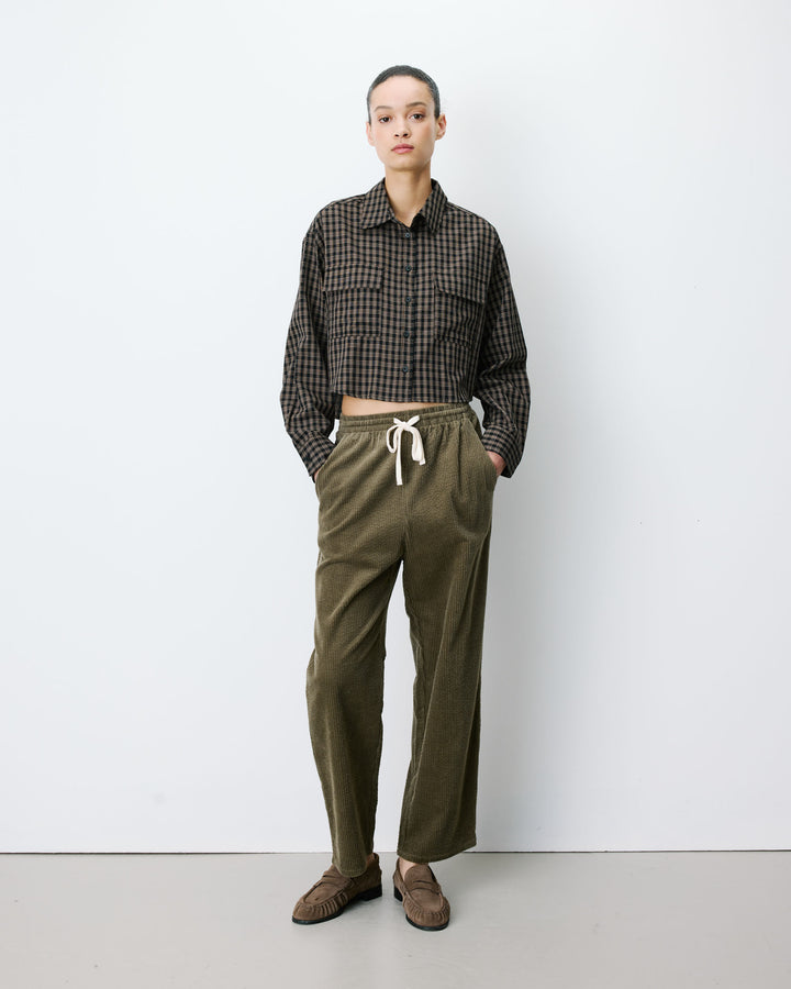Boxy cropped shirt noir Azelle