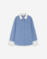 Chemise rayée oversize lien à nouer au dos bleuet Aubrey