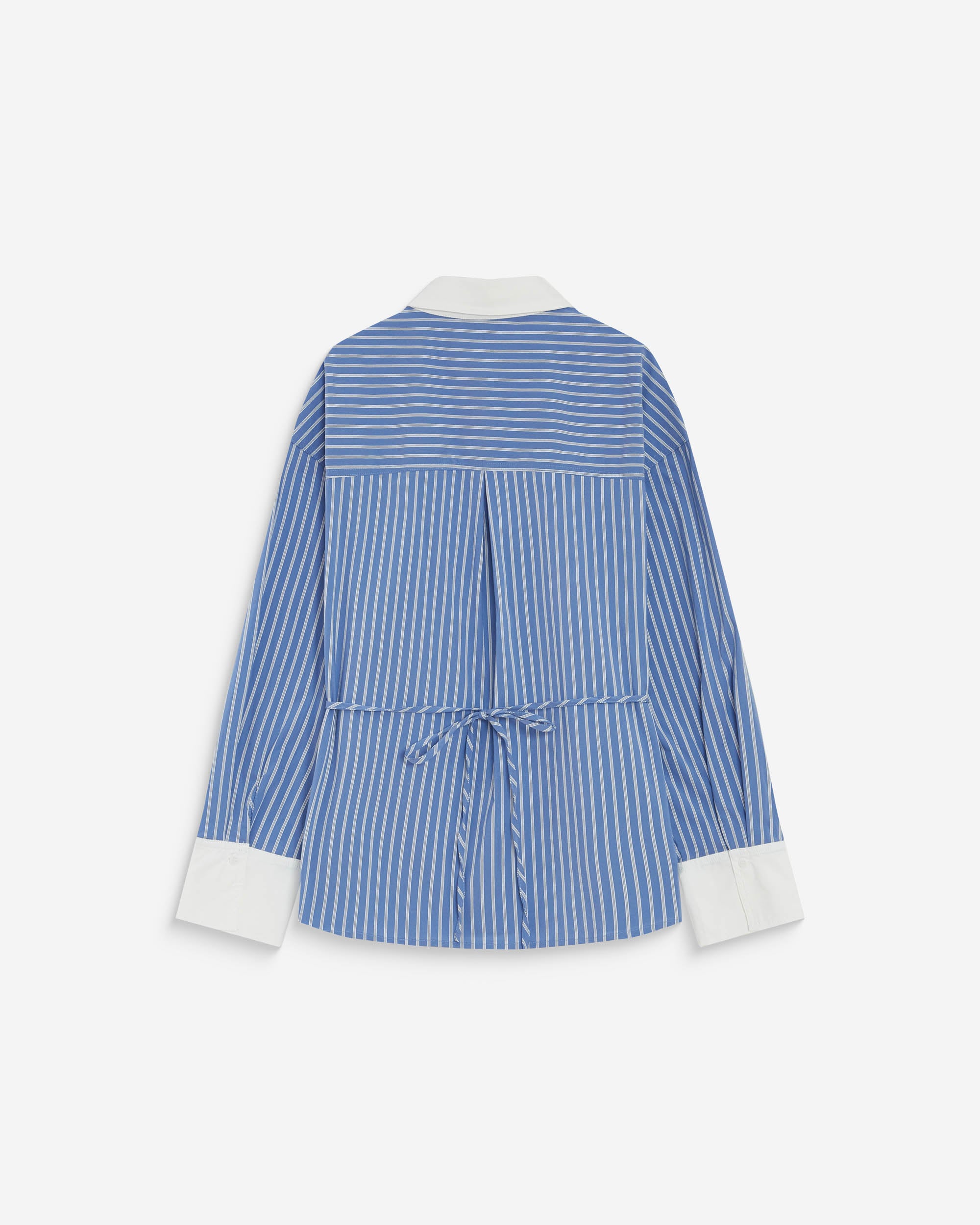 Chemise rayée oversize lien à nouer au dos bleuet Aubrey