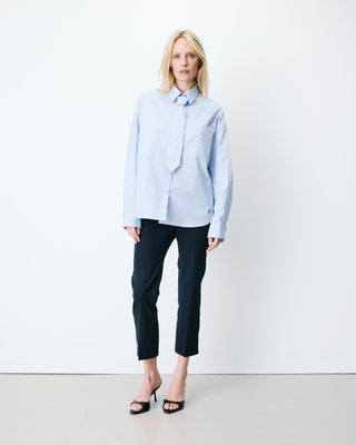 Chemise rayée oversize à cravate amovible ciel Athena